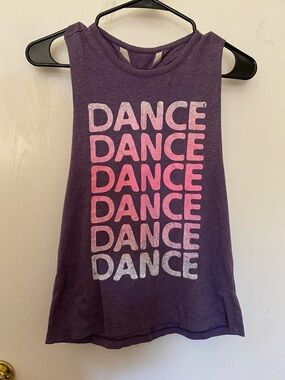 Purple 'Dance' braid back Graphic Tank Top
